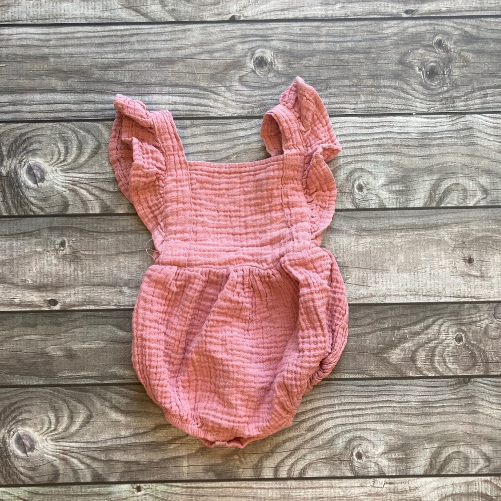 Muslin Romper Dusty Pink size 6-12m